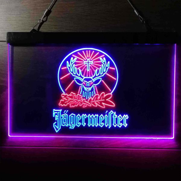 Jagermeister Logo Dual LED Neon Light Sign